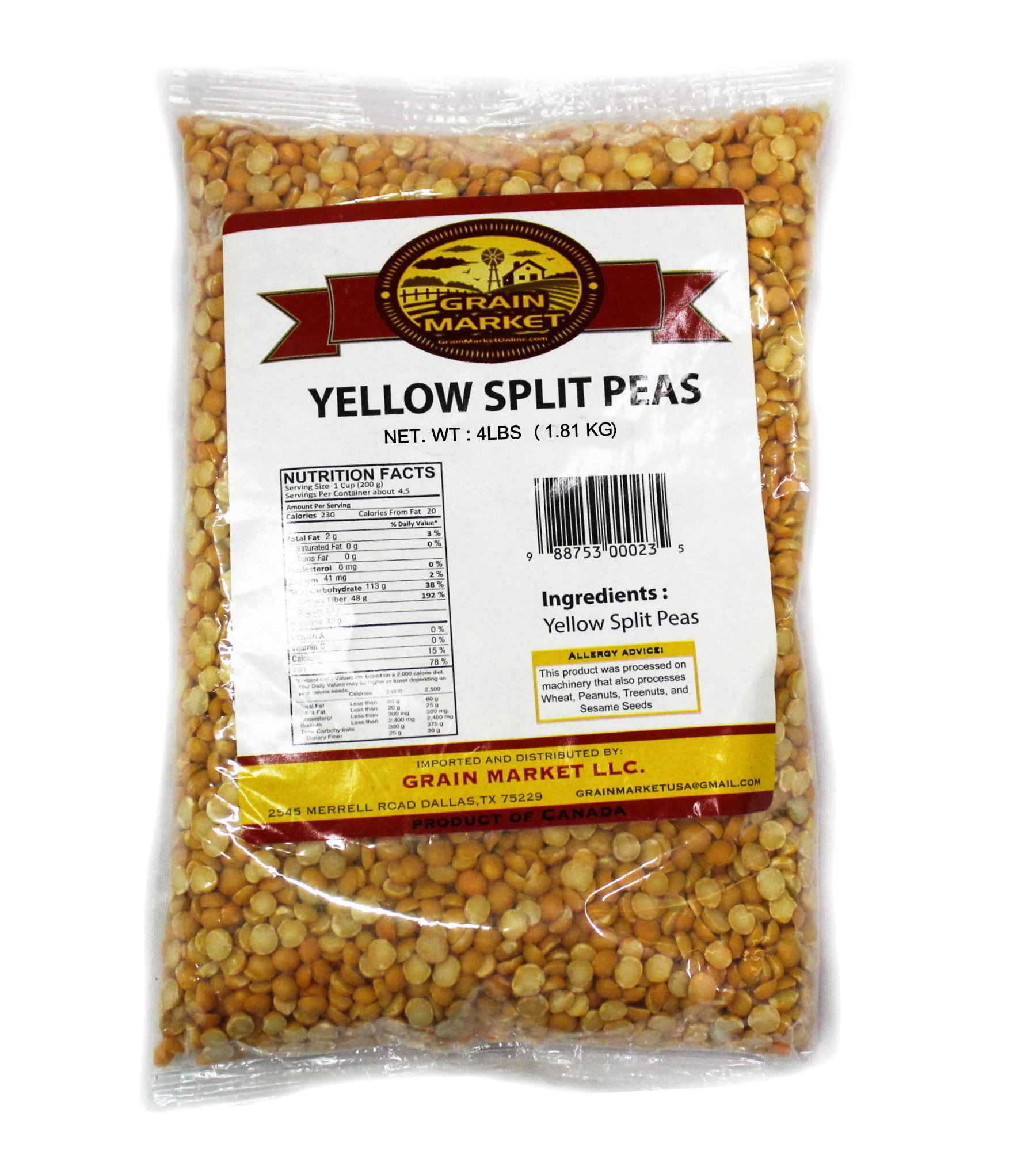 Yellow Split Peas Indian Name