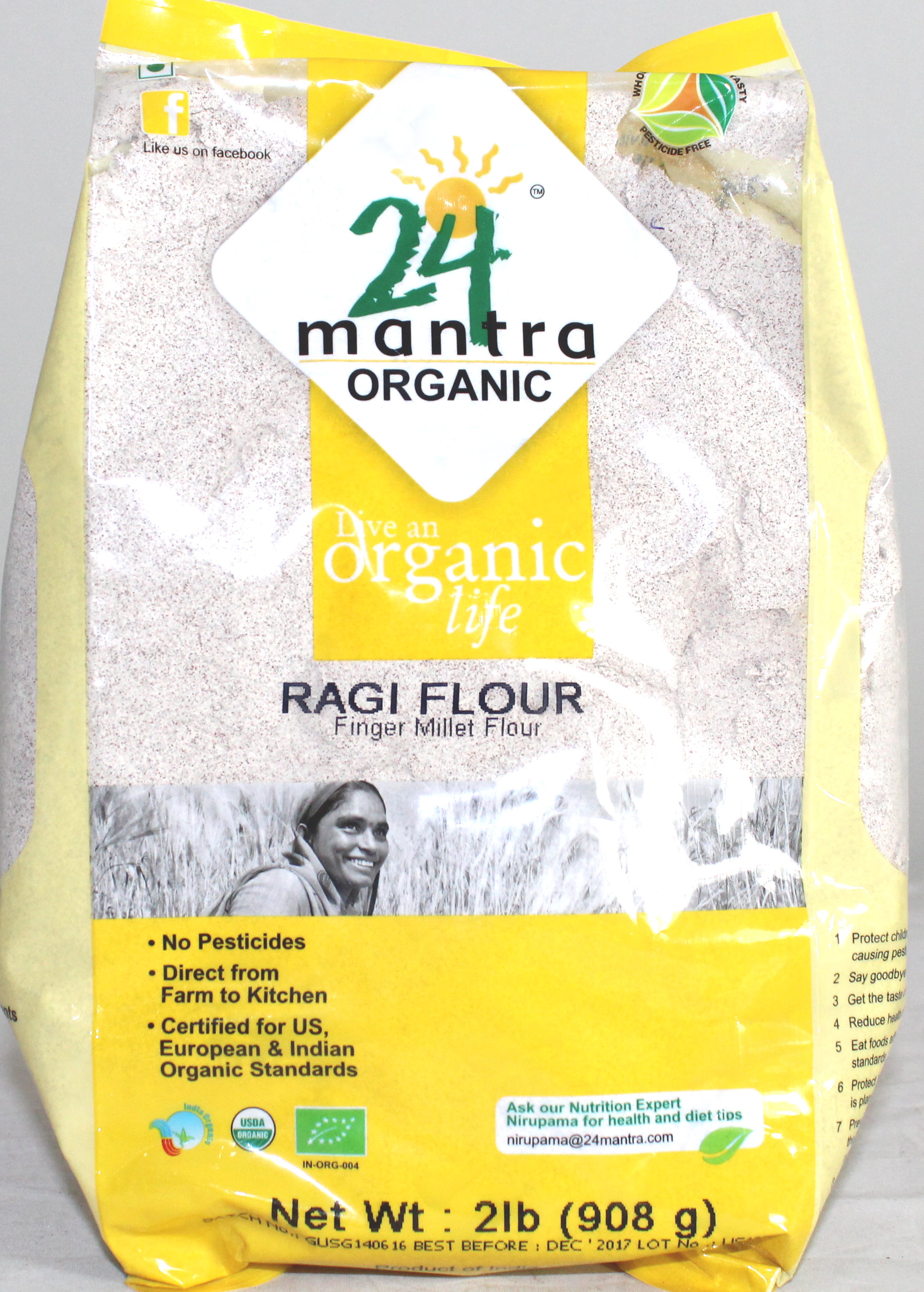 Organic Finger Millet Flour (Ragi) - 2 Lbs (8904083512417)